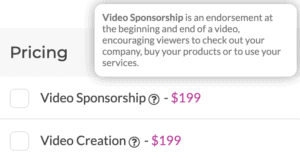 Video Sponsorship and Video Creation prices to make money on YouTube