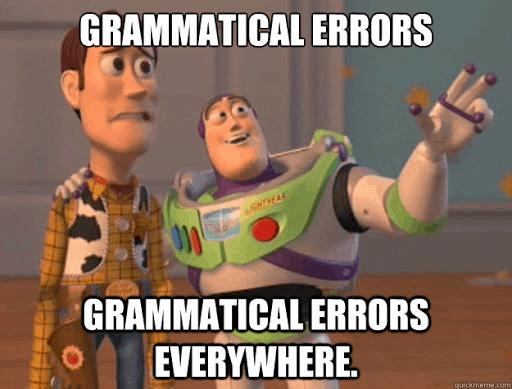 Grammatical errors meme