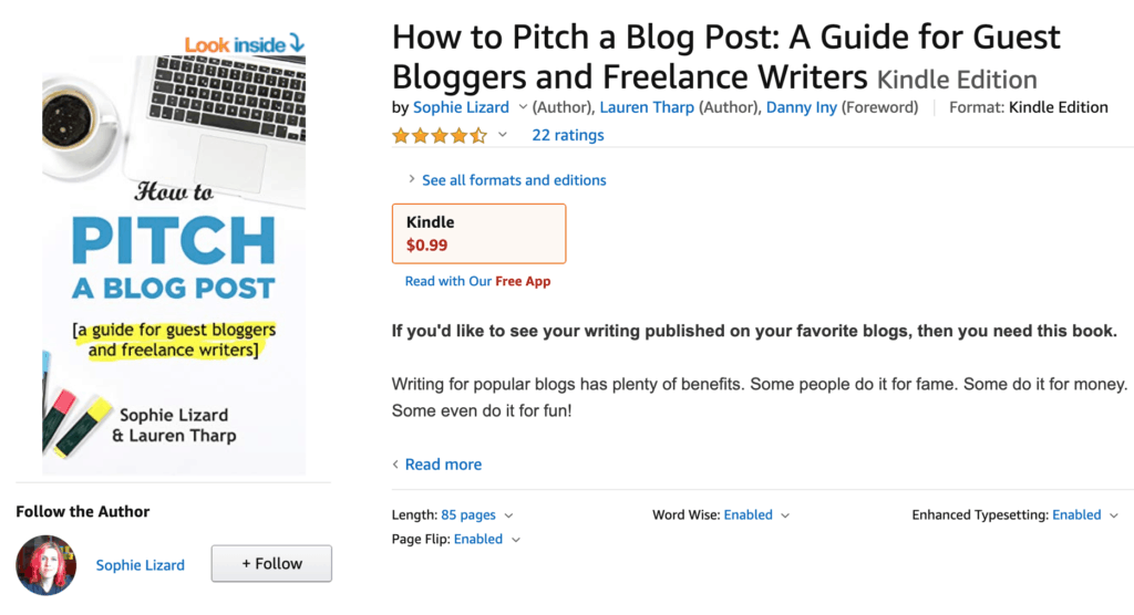 A kindle books about pitching blogposts