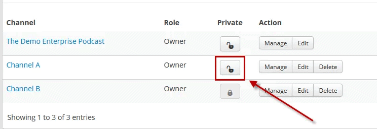 Making a channel private on Podbean