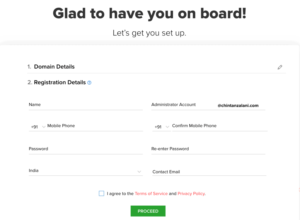 Glad to have you on board - set up