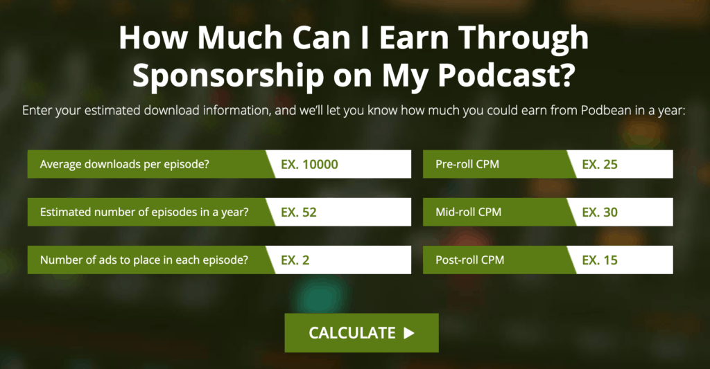 How much can I earn through sponsorship on my podcast