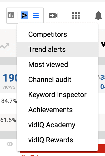 Select Trend Alerts in the video dropdown box
