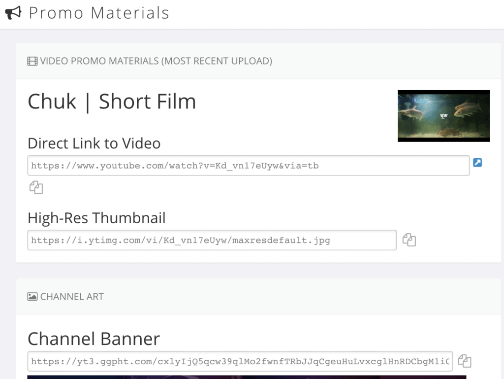 promo materials for videos