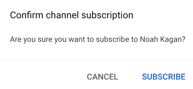 The image shows the pop up link that is generated when you click on the "Subscribe" link in the channel art.