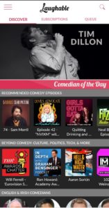 Laughable app's interface for Best Podcast Listening Apps