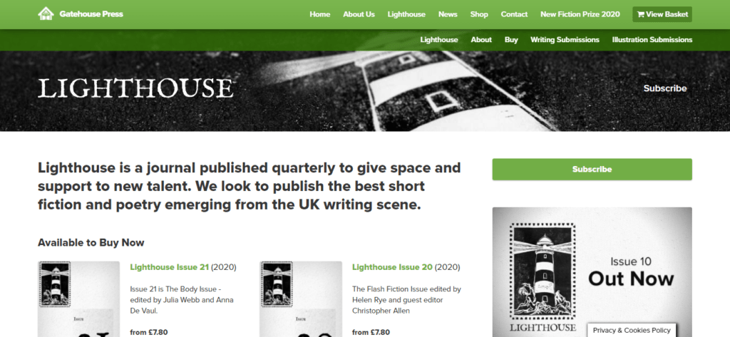 The homepage of Lighthouse