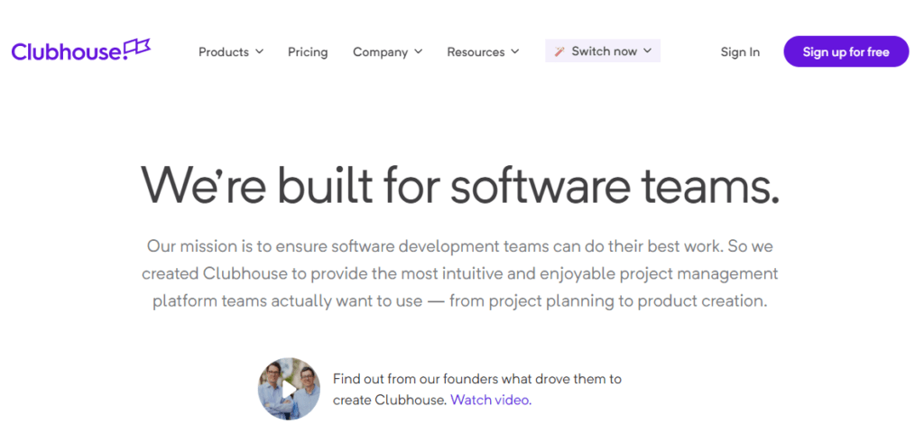 The homepage of Clubhouse.io where you can Get Paid To Write