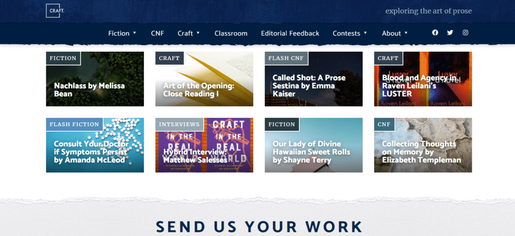 The homepage of Craft where you can Get Paid To Write