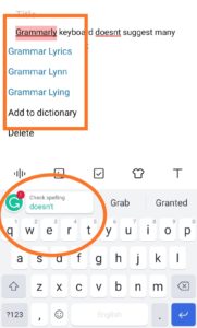 A graphic representation of the grammarly keyboard.