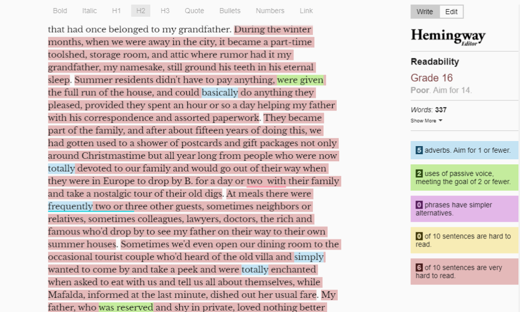 Highlighted Text shows how the referenced application edits text entered