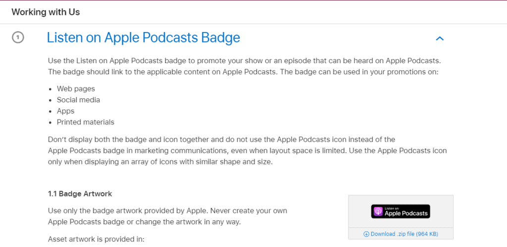 itunes podcast badge