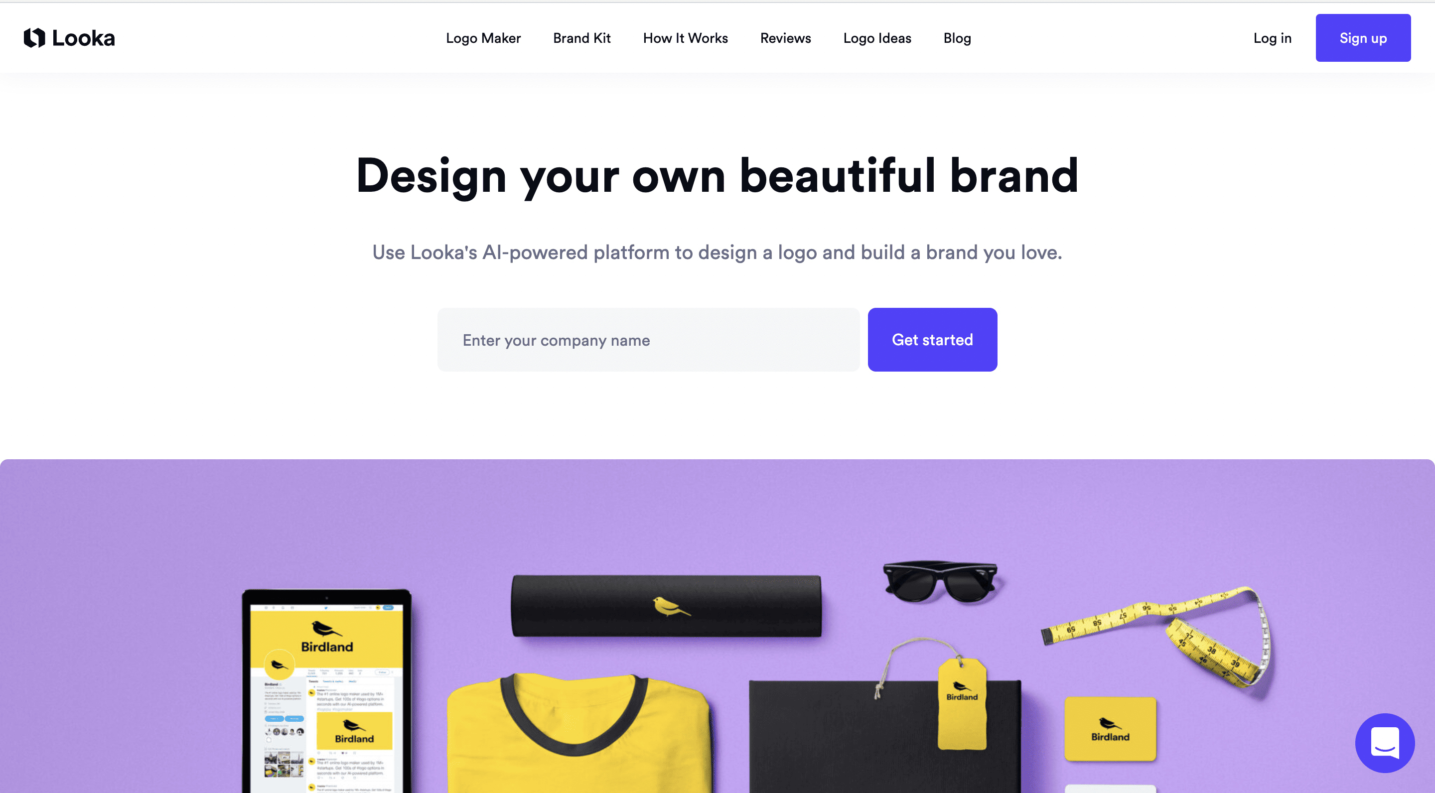 looka ai homepage