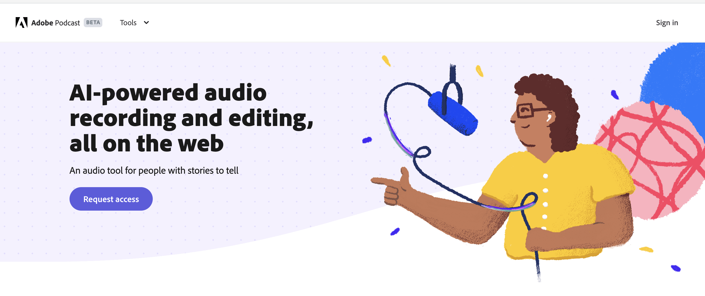 Adobe Podcast Landing Page