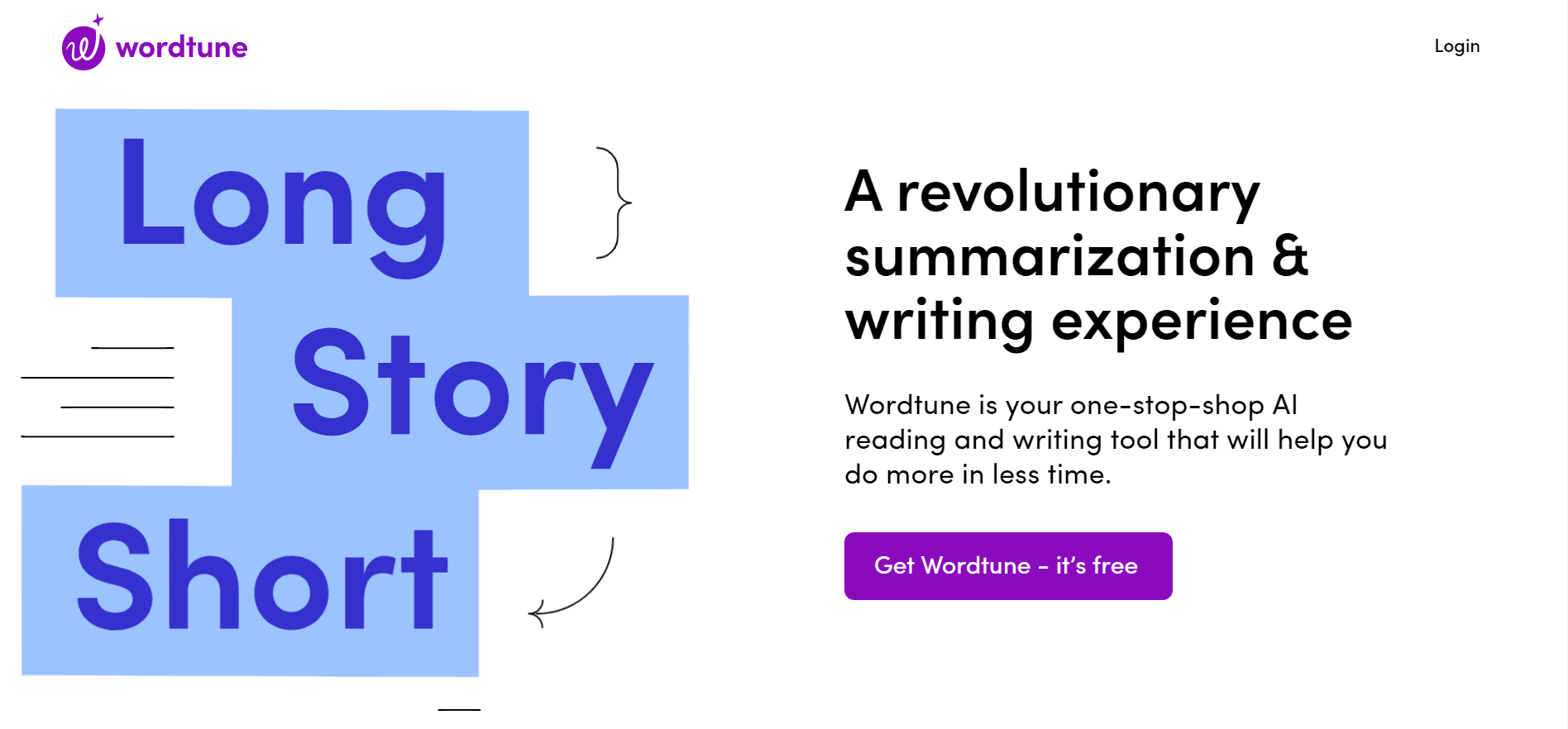 Home Page of WordTune Read