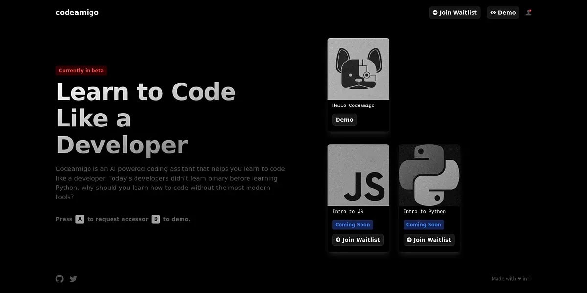 Screengrab of Codeamigo