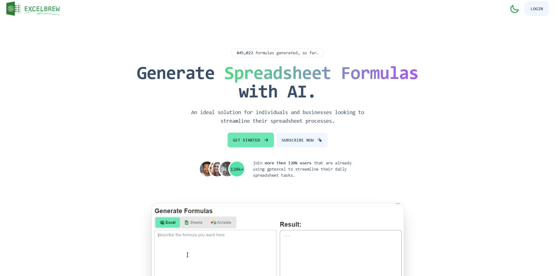 Screengrab of GPTExcel