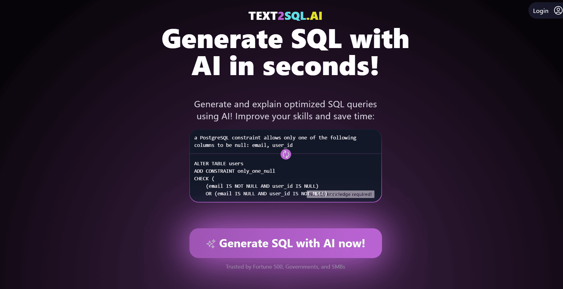 Text2SQL - AI For Creators Marketplace