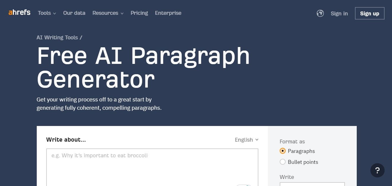 Ahrefs Paragraph Generator AI For Creators Marketplace Ahrefs paragraph generator ai for creators marketplace