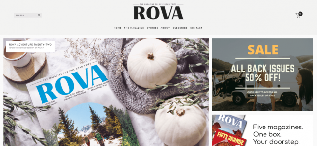 Rova is a print and digital magazine about travel and tourism across North America.