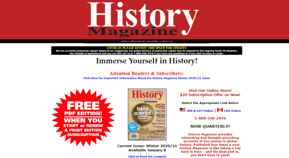 Writers interested in history and culture of the world can contribute articles to History Magazine